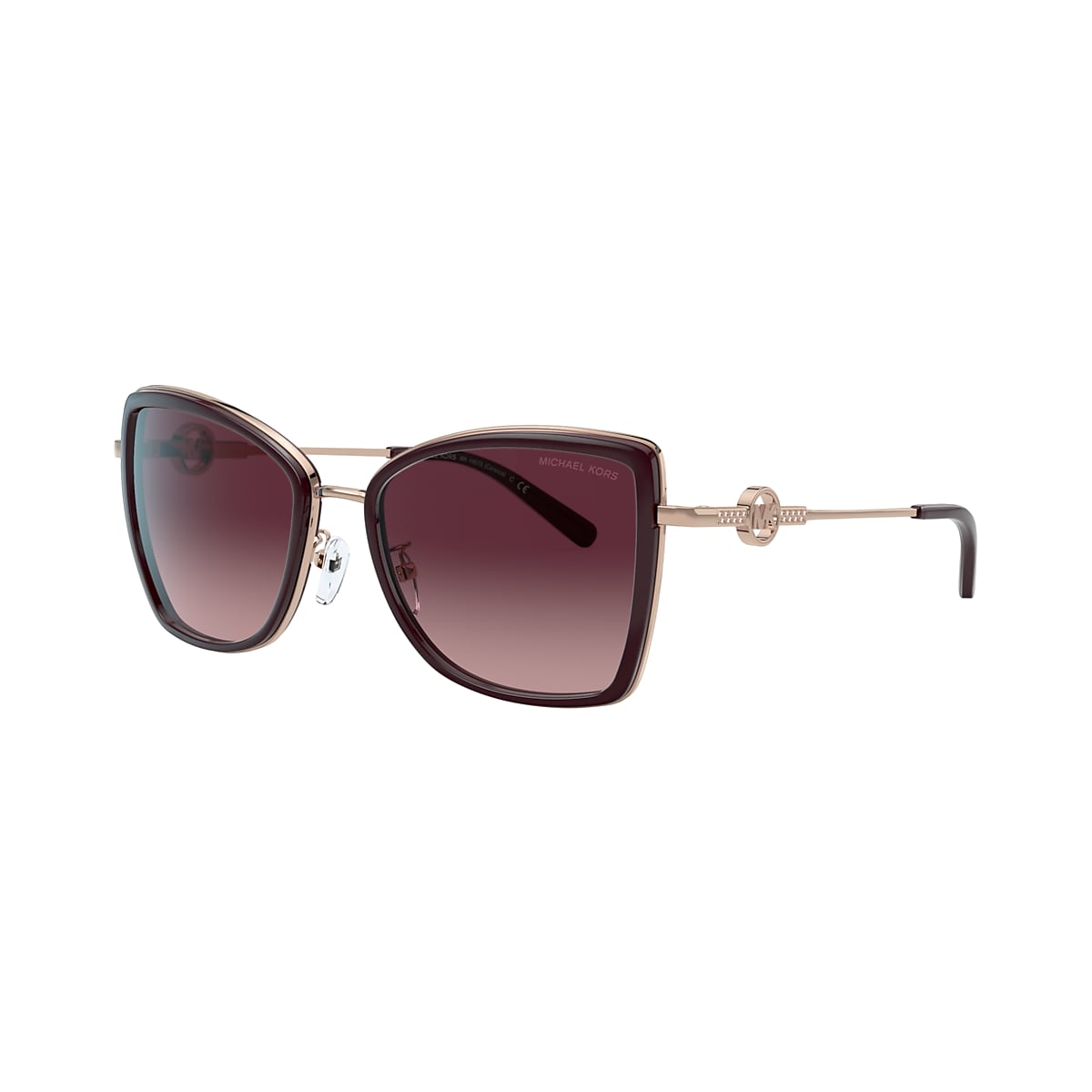 SMK1 - Michael Kors Women\'s Burgandy/Plum Sunglasses MICHAEL KORS Rectangular Oxblood Denali Women main image 3