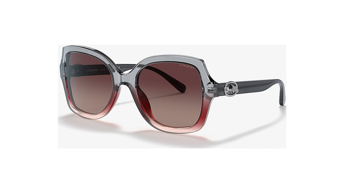 COACH HC8295 L1147 Grey Burgundy Gradient - Women Luxury Sunglasses,  Burgundy Grey Gradient Lens