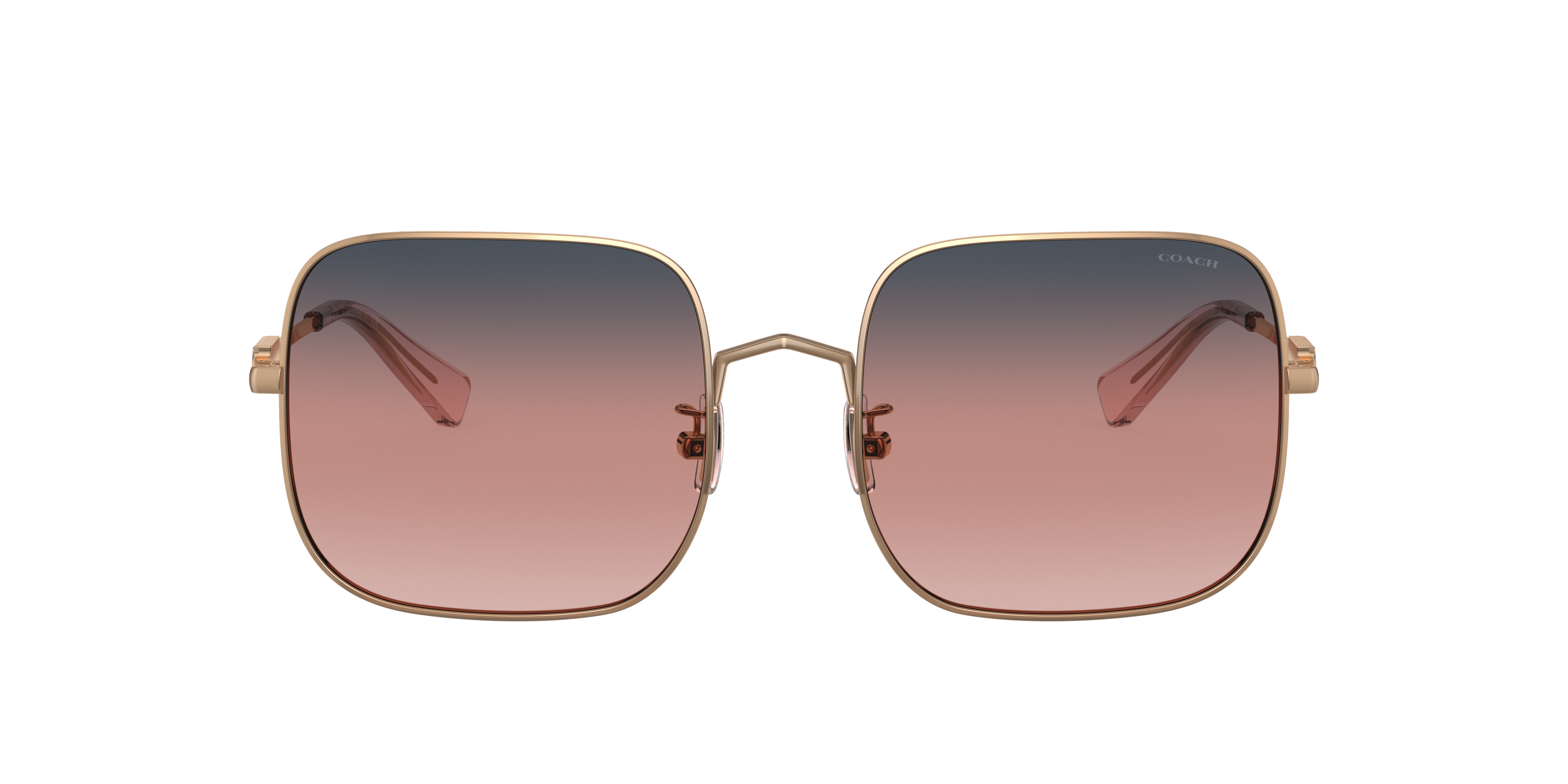 Shop Coach Woman Sunglasses Hc7120 L1169 In Navy Pink Peach Gradient