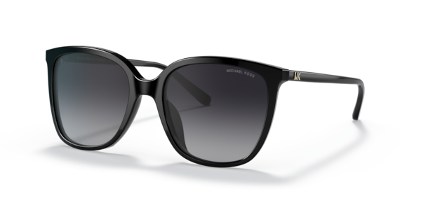 Óculos de sol Michael Kors Anaheim MK2137U, formato quadrado, armação em acetato preto, lente cinza espelhada