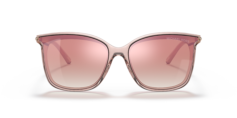 Kors MK2079U 61 Rose Gold Gradient Mirror & Pink Transparent Sunglasses Sunglass USA