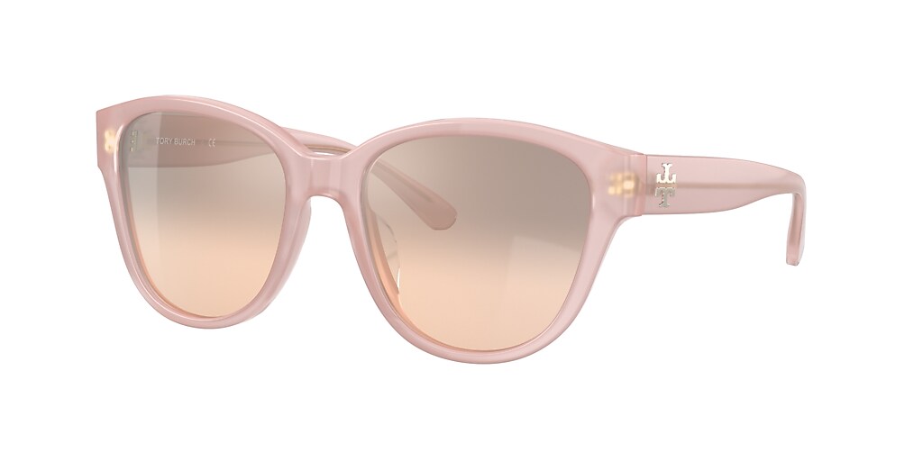 Tory Burch TY7163U 54 Brown Silver Mirror Gradient & Blush Sunglasses