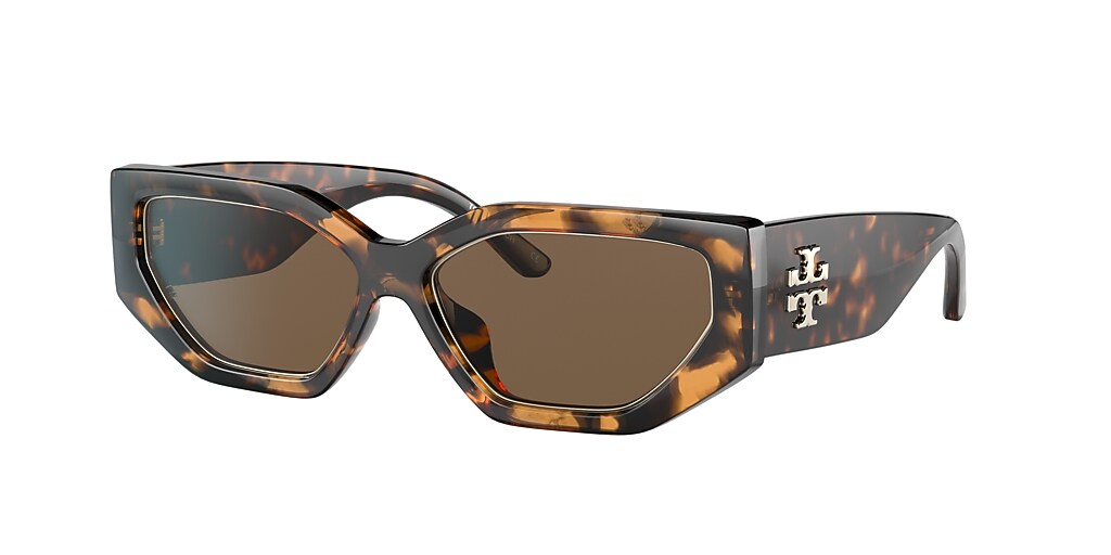Tory Burch TY9070U 55 Brown Solid & Dark Tortoise Sunglasses Sunglass