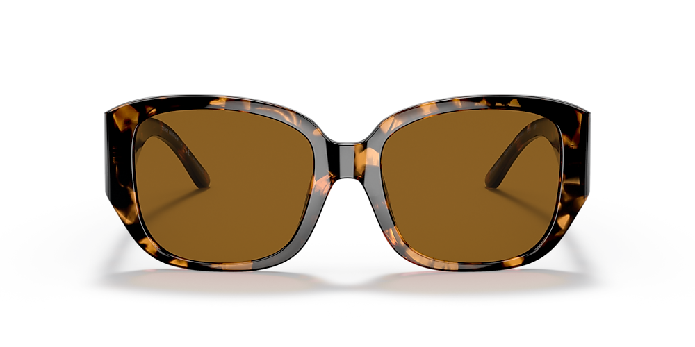 Tory Burch TY9066U 54 Brown Polar Solid & Dark Tortoise Polarized Sunglasses  | Sunglass Hut USA