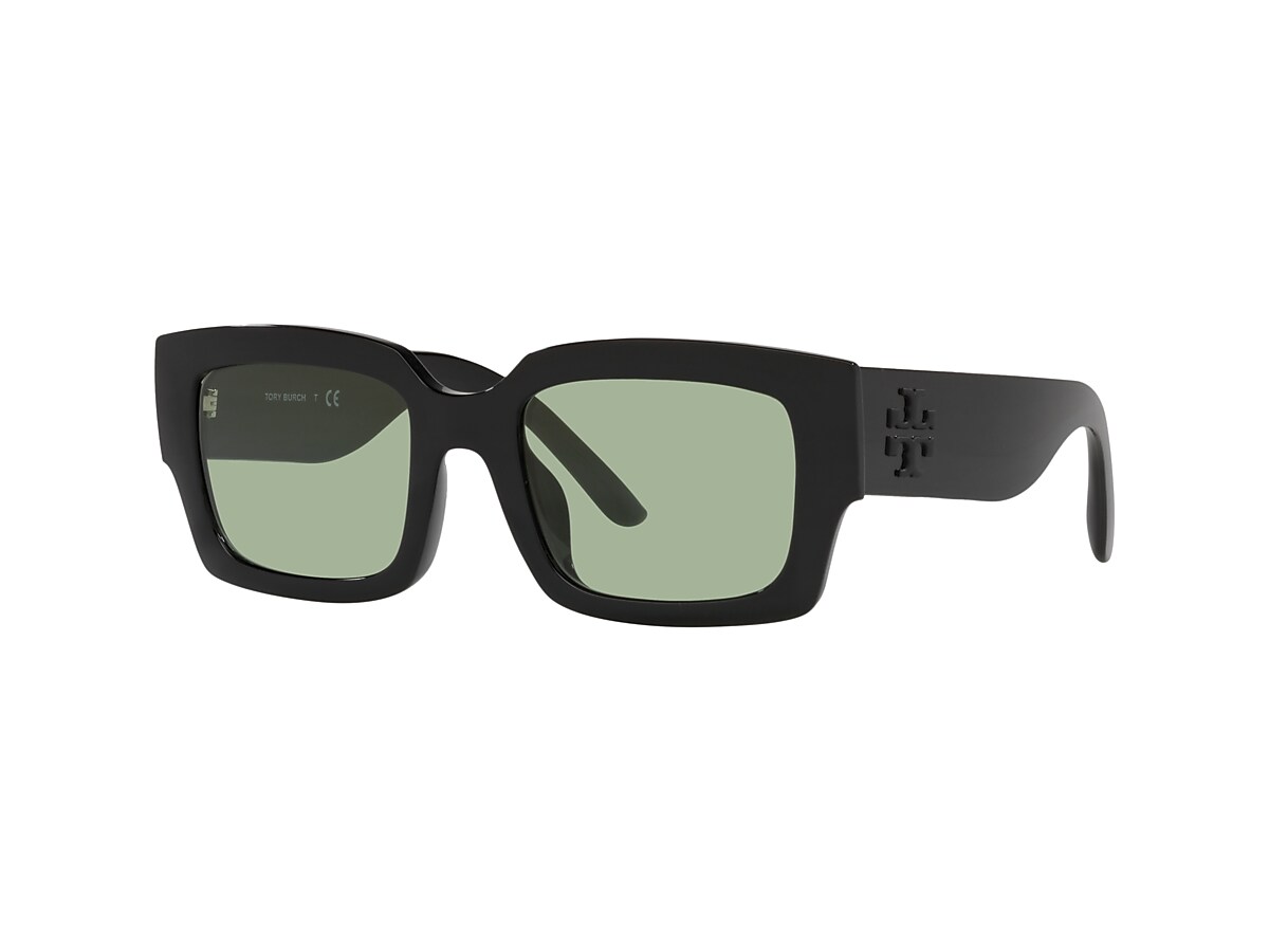 Tory Burch TY9067U 50 Mint Solid & Shiny Black Sunglasses