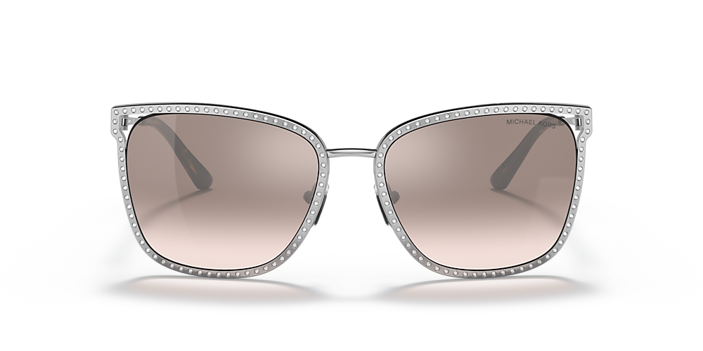 Michael Kors MK1098B Stockholm 57 Brown Silver Flash & Silver Sunglasses |  Sunglass Hut USA