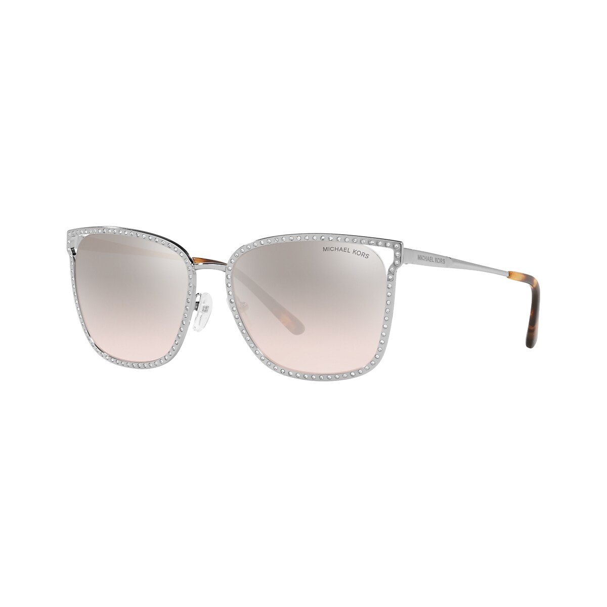 Michael Kors MK1098B Stockholm 57 Brown Silver Flash & Silver Sunglasses |  Sunglass Hut Canada