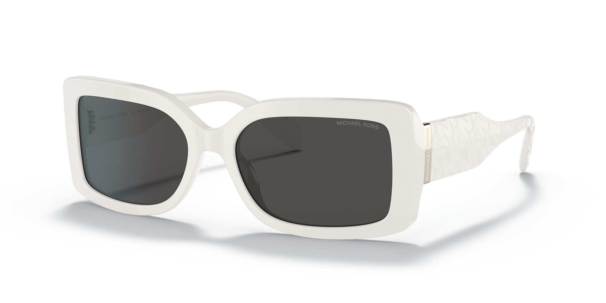 Michael Kors MK2165 Corfu 56 Dark Grey Solid & Optic White Sunglasses ...