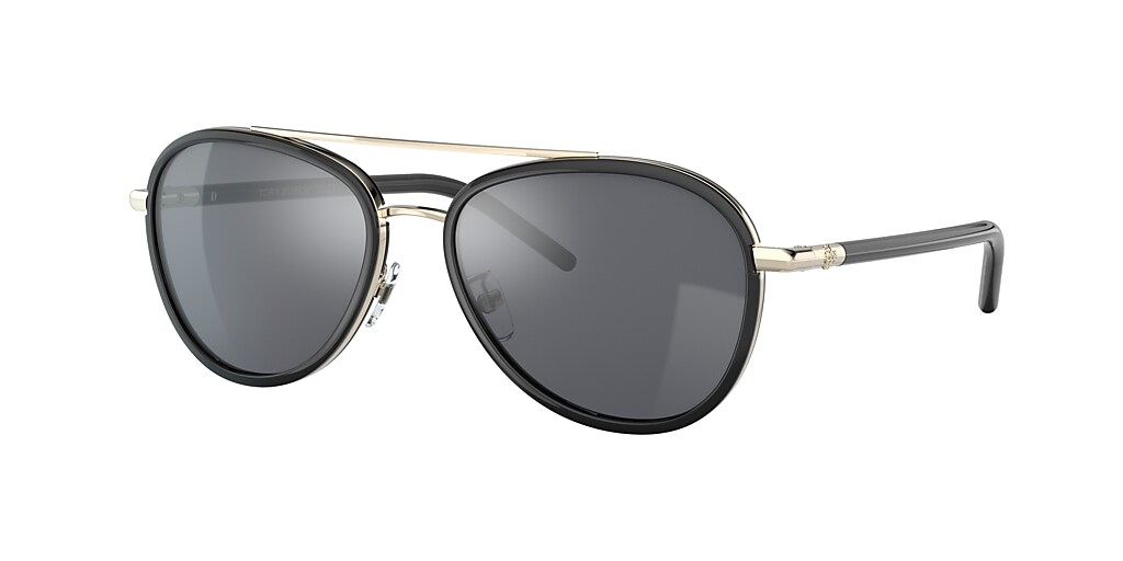Tory Burch TY6089 57 Dark Grey Flash Mirror & Black Sunglasses ...