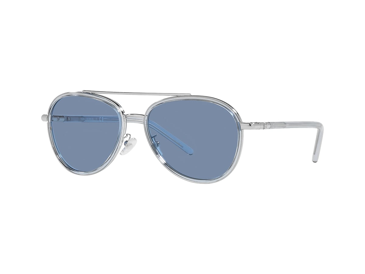 Tory Burch TY6089 57 Solid Azure & Transparent Azure Sunglasses 