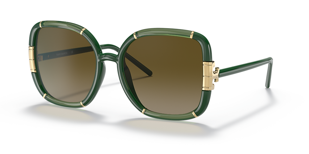 Tory Burch TY9071U 57 Olive Gradient & Transparent Olive/Olive Sunglasses |  Sunglass Hut USA
