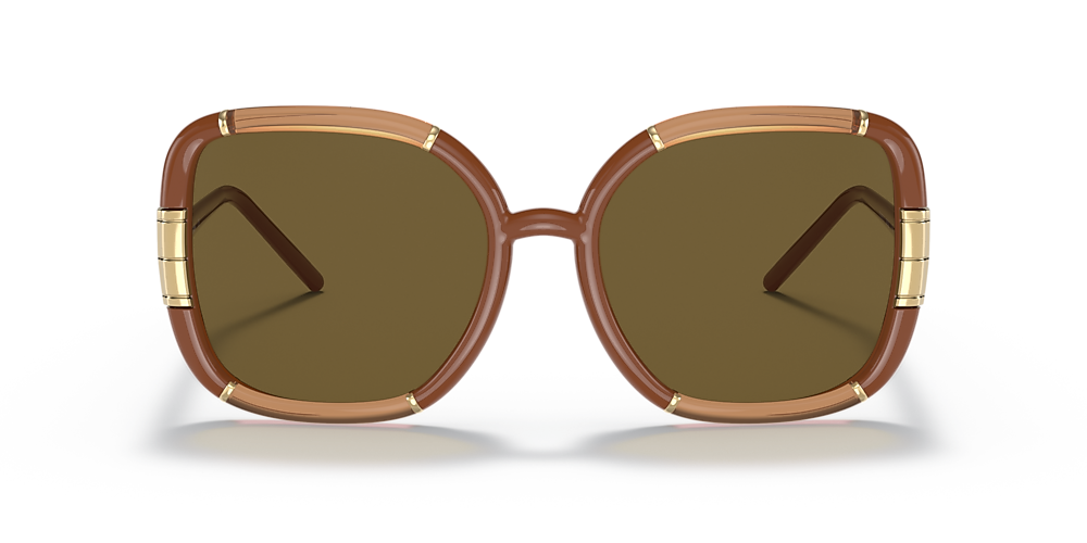 Tory Burch TY9071U 57 Solid Brown & Transparent Camel/Camel Sunglasses |  Sunglass Hut USA