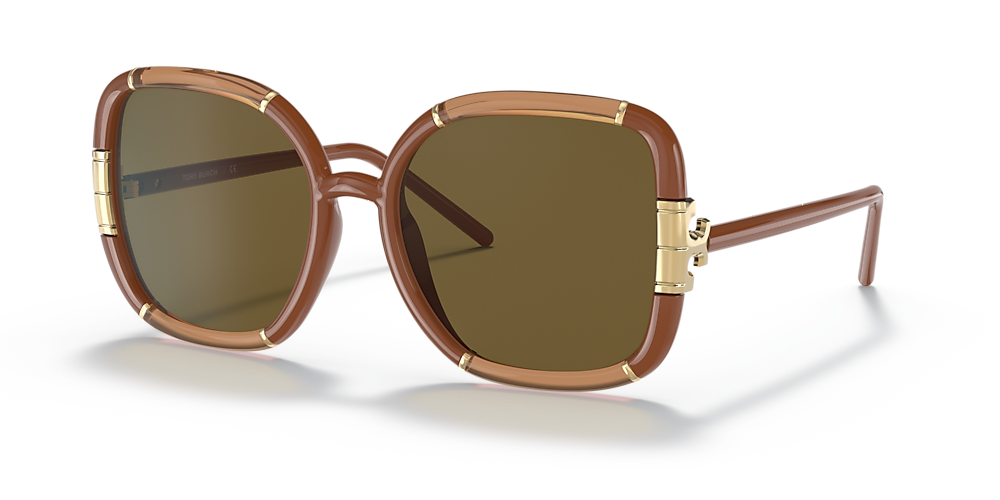 Tory Burch TY9071U 57 Solid Brown & Transparent Camel/Camel Sunglasses |  Sunglass Hut Canada