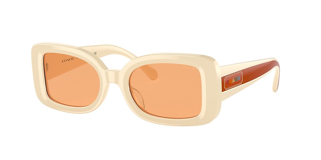 Coach HC8336U C7988 51 Amber Solid & Opaque White Sunglasses | Sunglass ...