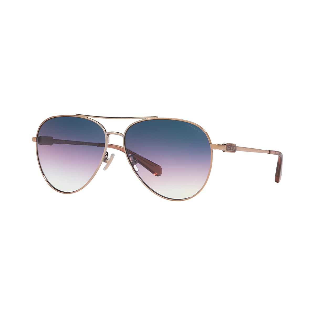 Coach HC7140 CD474 61 Blue Purple Gradient & Shiny Rose Gold Sunglasses |  Sunglass Hut Australia