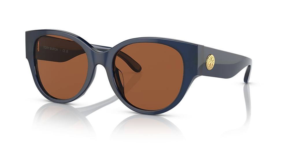 Tory Burch Ty7182U 54 Solid Brown & Transparent Navy Sunglasses | Sunglass  Hut Usa