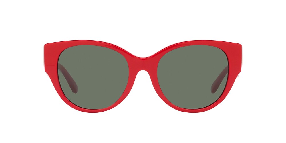 Tory Burch TY7182U 54 Solid Green & Tory Red Sunglasses | Sunglass