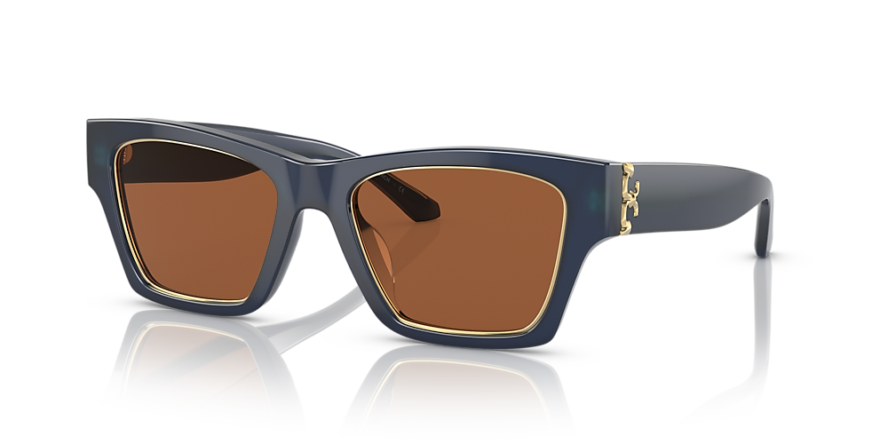 Tory Burch TY7186U 53 Solid Brown & Transparent Navy Sunglasses | Sunglass  Hut USA