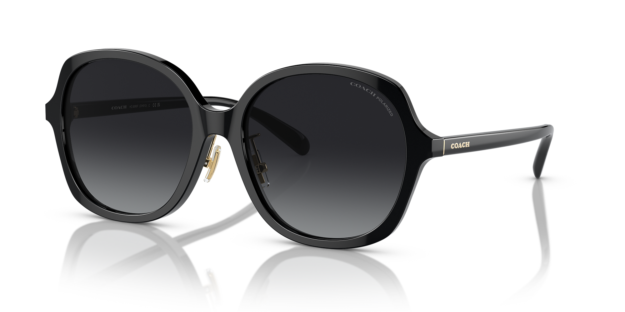 Coach HC8360F CH610 58 Grey Gradient Polar & Black Polarised Sunglasses