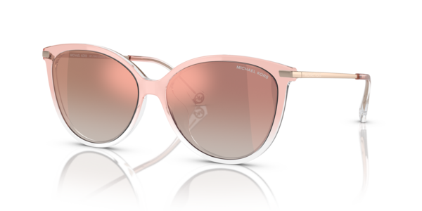 Óculos de sol Michael Kors Dupont MK2184U, formato oval, armação em acetato rosa, lente rosa