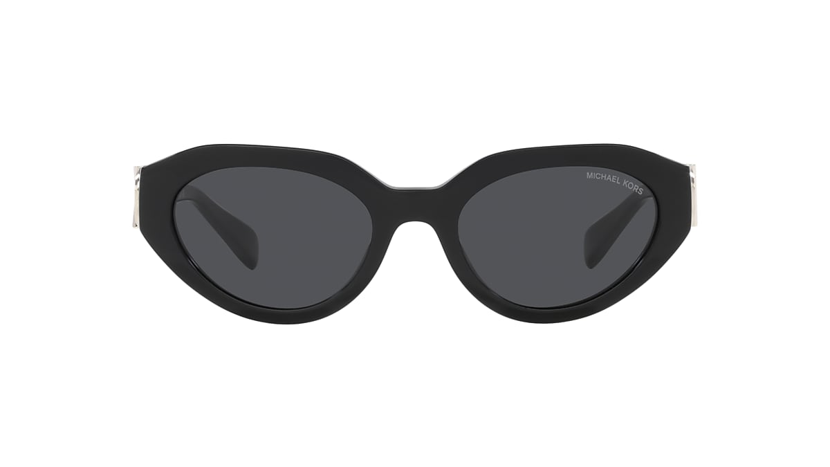 Michael Kors MK2192 Empire Oval 53 Grey Solid & Black Sunglasses 