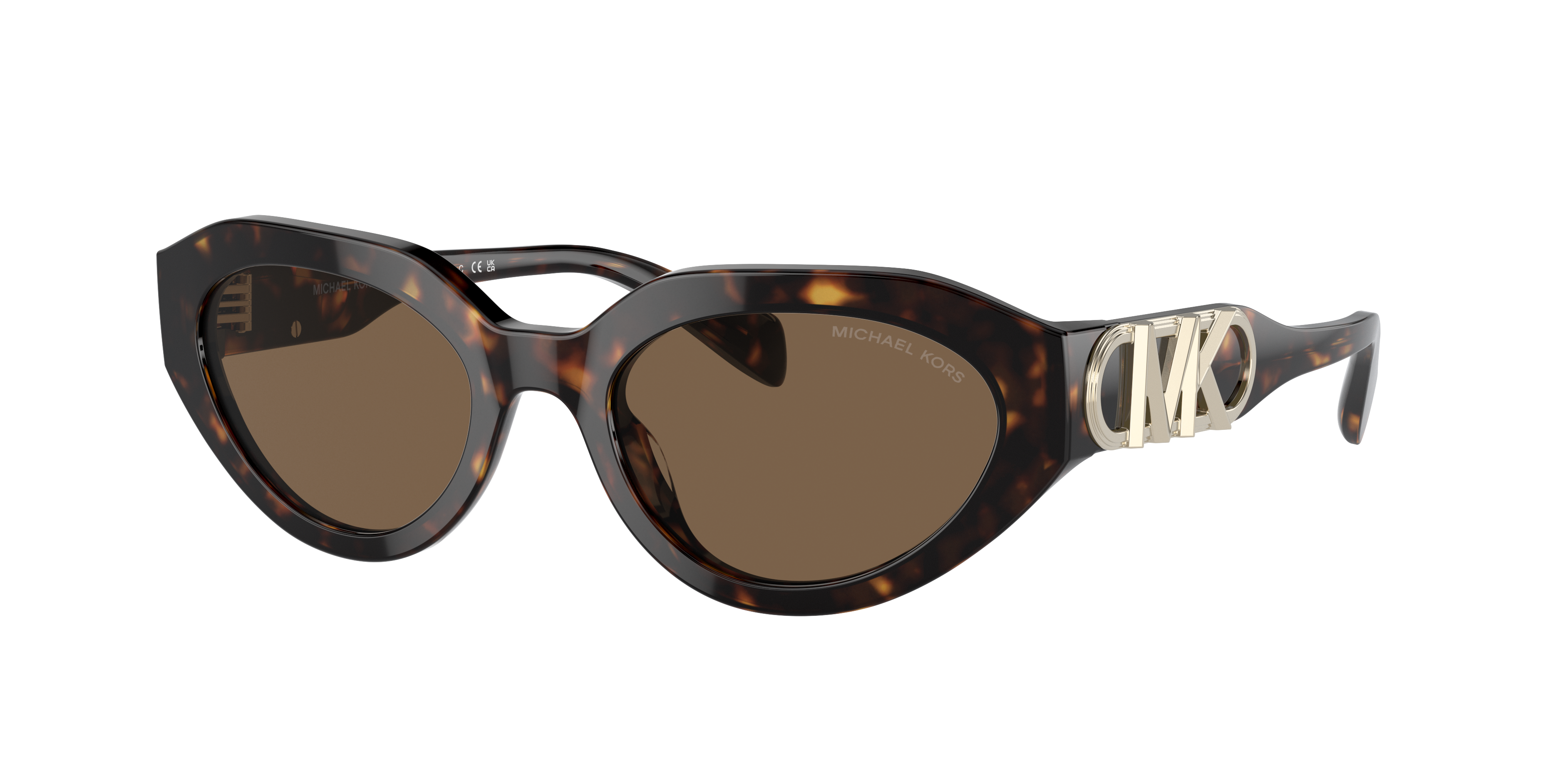 Shop Michael Kors Woman Sunglasses Mk2192 Empire Oval In Brown Solid