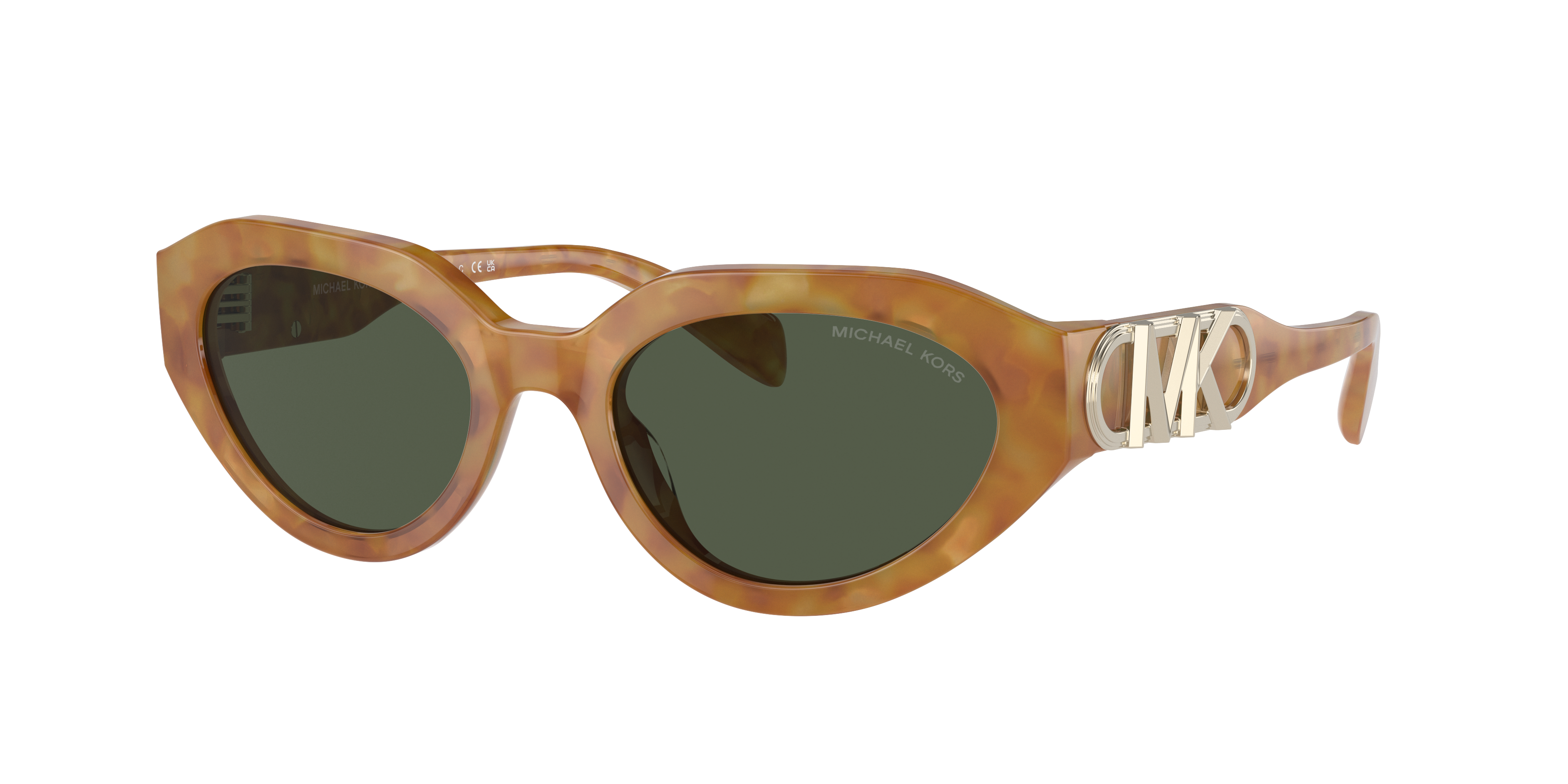 Shop Michael Kors Woman Sunglasses Mk2192 Empire Oval In Olive Green Solid