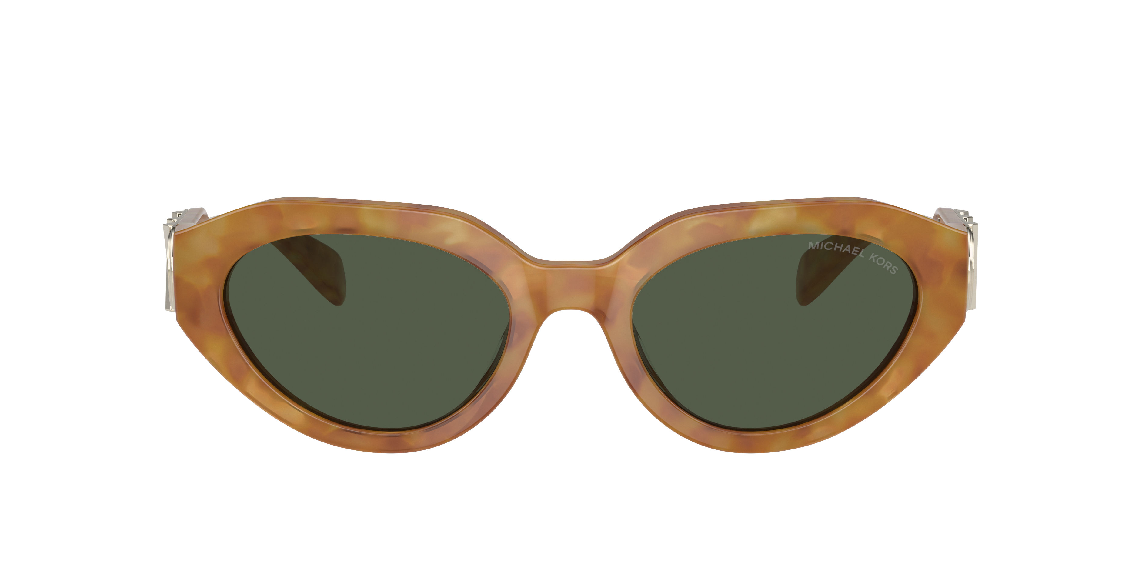 Shop Michael Kors Woman Sunglasses Mk2192 Empire Oval In Olive Green Solid
