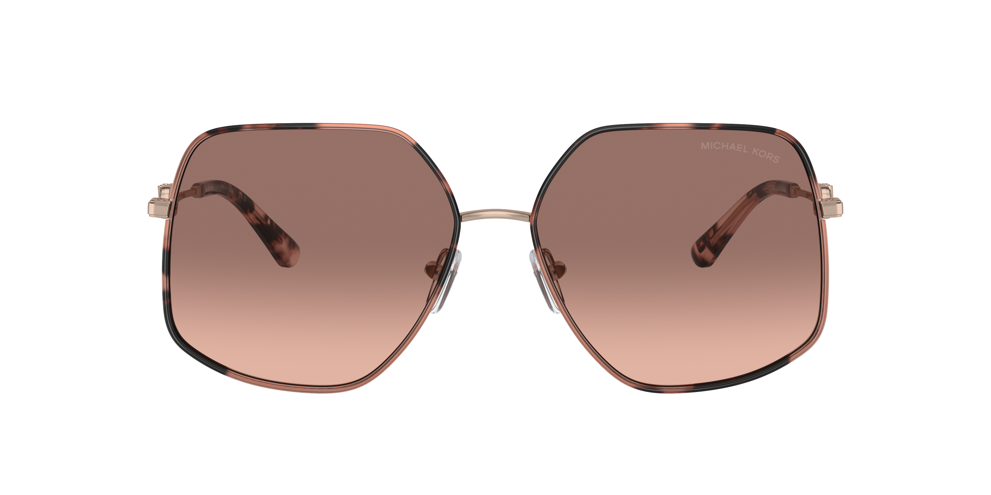 Shop Michael Kors Woman Sunglasses Mk1127j Empire Butterfly In Brown Pink Gradient