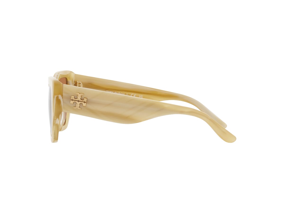 TORY BURCH TY7187U Ivory Horn - Woman Sunglasses, Brown Lens