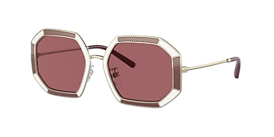 Tory Burch TY6102 52 Dark Violet & Light Gold Sunglasses | Sunglass Hut USA