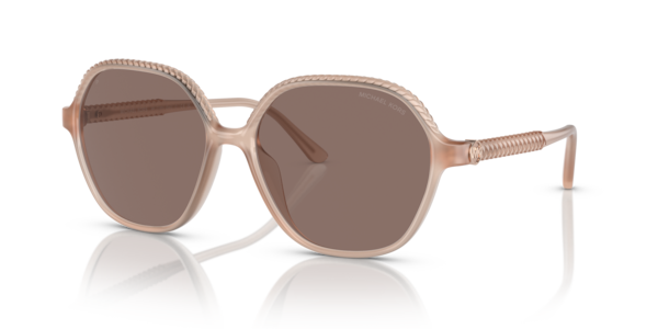 Óculos de sol Michael Kors Bali MK2186U, formato irregular, armação em acetato preto, lente cinza degradê