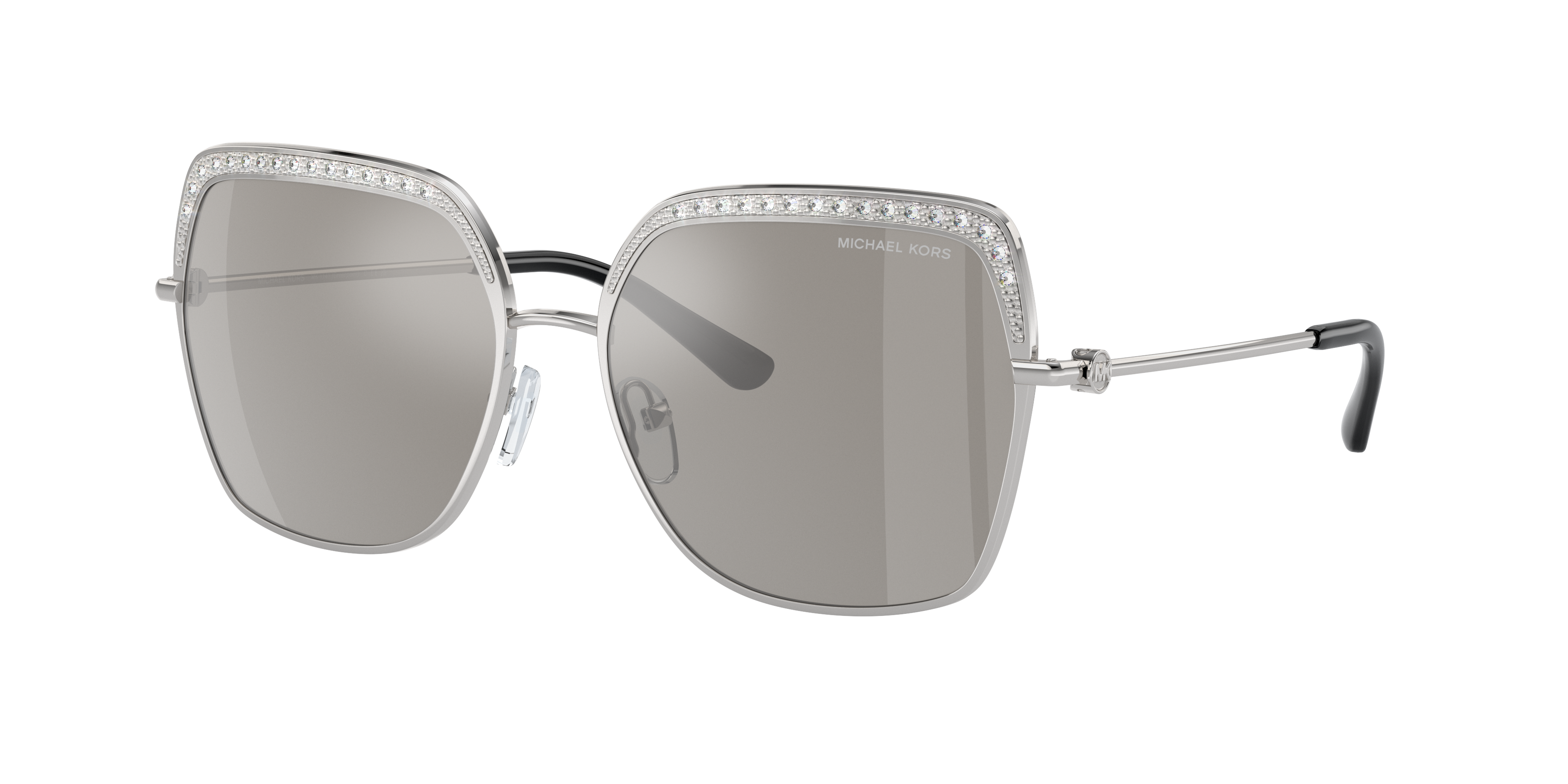 Shop Michael Kors Woman Sunglasses Mk1141 Greenpoint In Silver Mirror