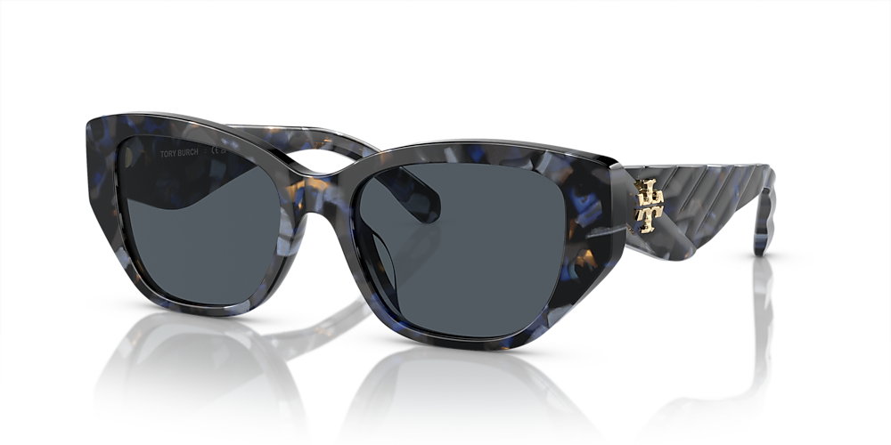 Tory Burch TY7196U 53 Dark Grey & Blue Tortoise Sunglasses