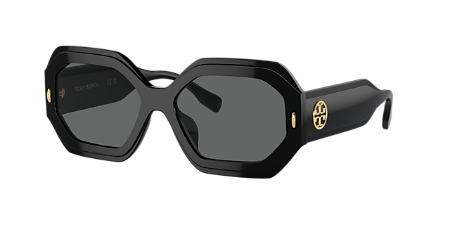 Tory Burch TY7192U 55 Dark Grey Solid & Black/Ivory Sunglasses 