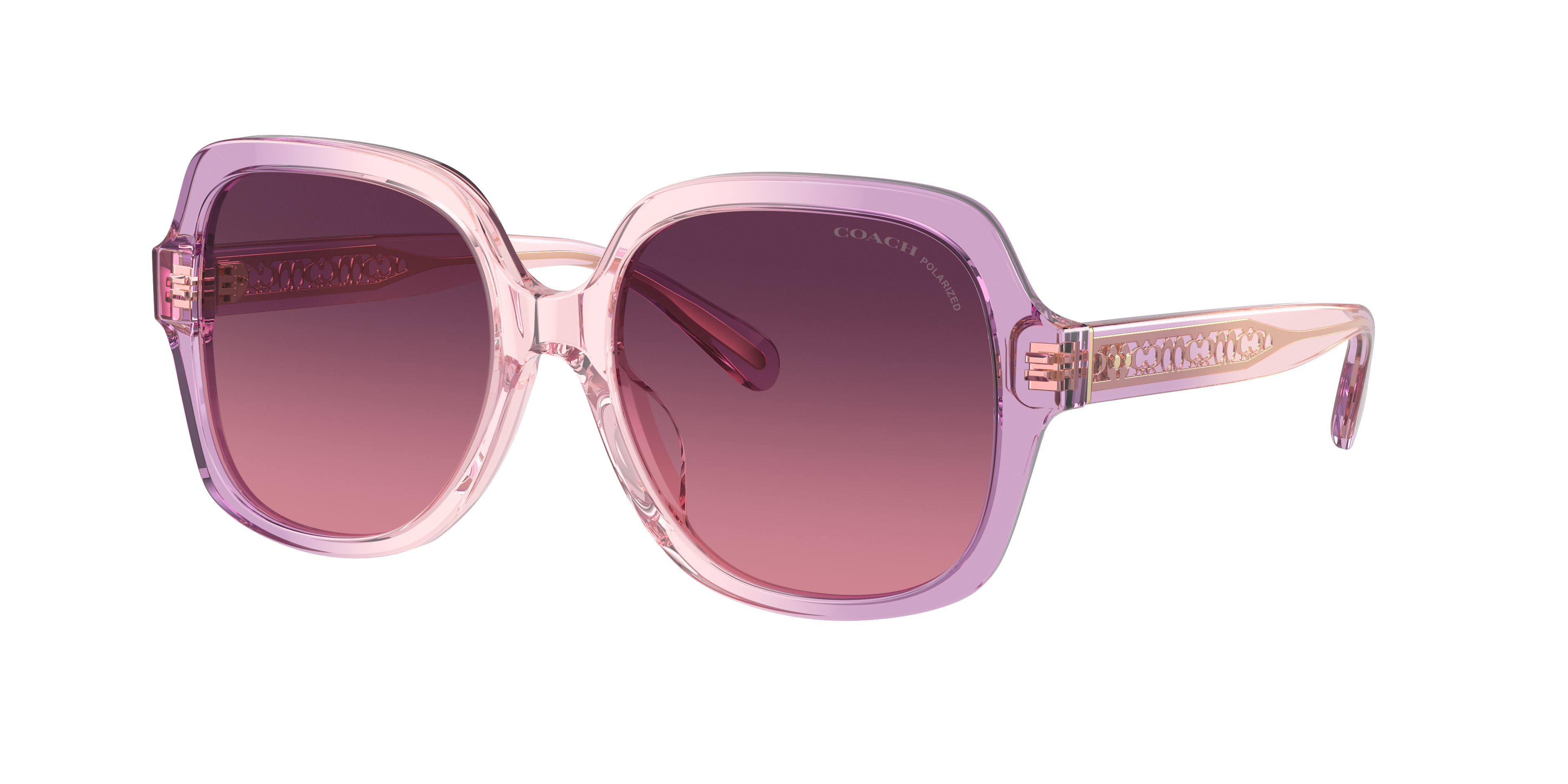 Coach Woman Sunglasses Hc8395u Cr614 In Burgundy Gradient Polar