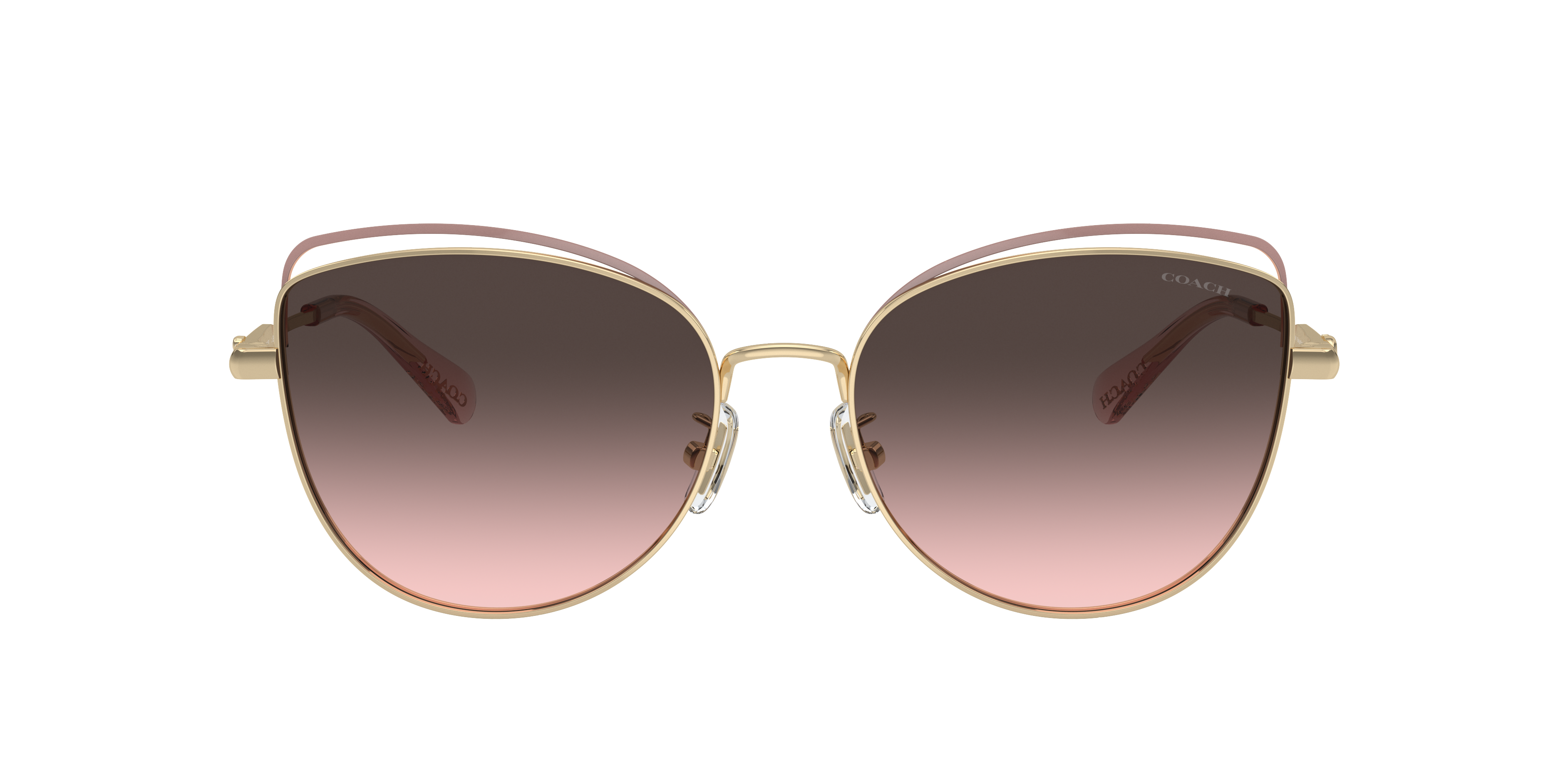 Shop Coach Woman Sunglasses Hc7162 Cr621 In Grey Pink Gradient