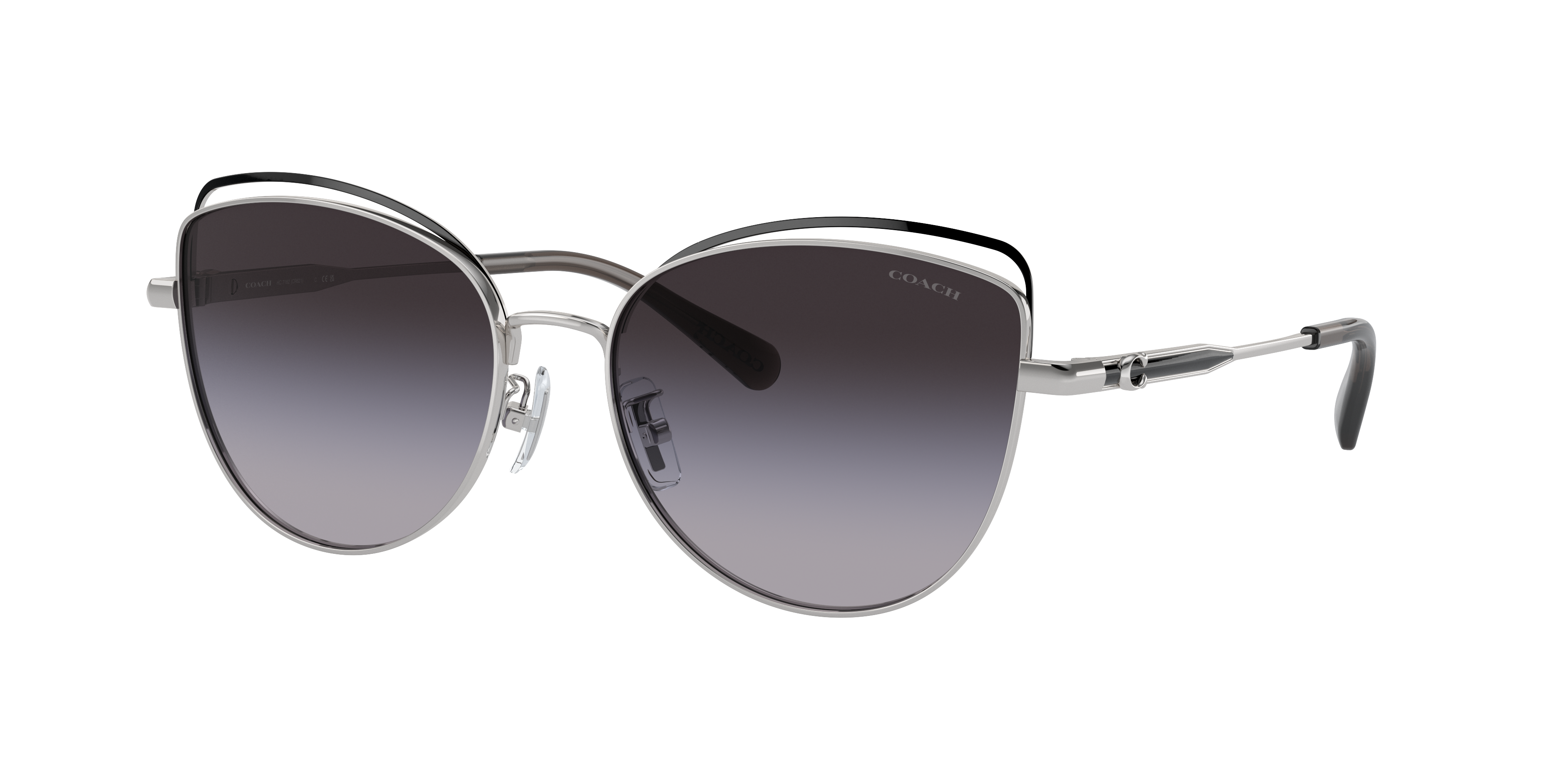 Shop Coach Woman Sunglasses Hc7162 Cr621 In Grey Gradient