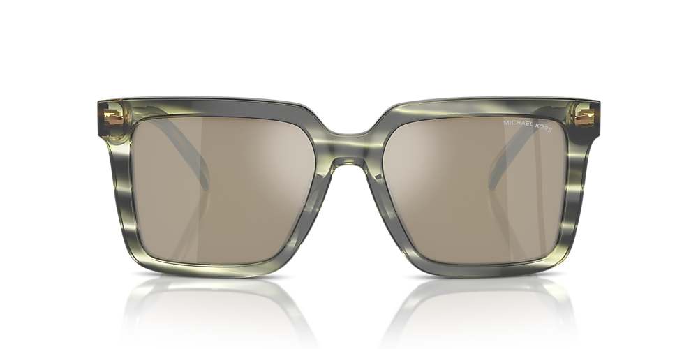 MICHAEL KORS MK2217U Abruzzo Olive Horn - Man Sunglasses, Olive Green Lens