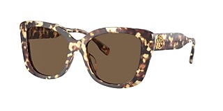 Tory Burch TY7198U 54 Dark Brown & Vintage Tortoise Sunglasses 