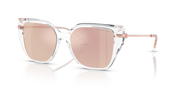 Óculos de sol Michael Kors St. Barths MK2231U, formato quadrado, armação em acetato preto, lente cinza sólida