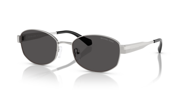 Óculos de sol Michael Kors Monte Carlo MK1161, formato oval, armação em metal prateado, lente marrom degradê