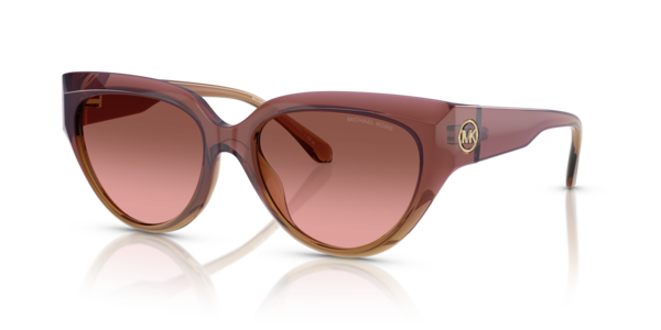 Óculos de sol Michael Kors Boca Raton MK2241U, formato cat-eye, armação em acetato tartaruga, lente marrom sólida