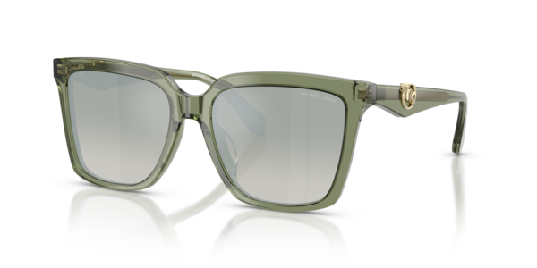 Óculos de sol Michael Kors Menaggio MK2256U, formato quadrado, armação em acetato cristal, lente cinza degradê