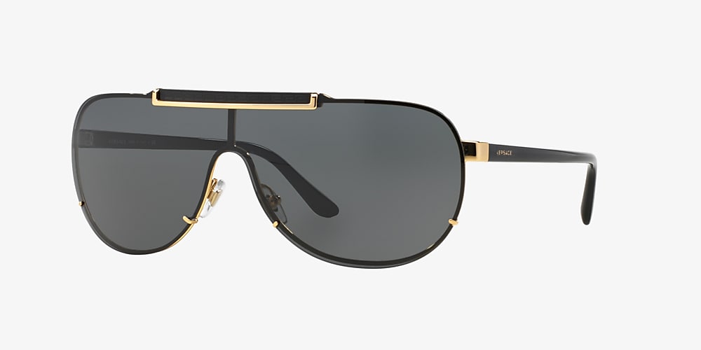 cijfer dam Psychologisch Versace VE2140 01 Dark Grey & Gold Sunglasses | Sunglass Hut USA
