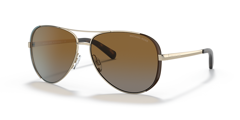 Kors MK5004 CHELSEA 59 Gradient Polarized & Gold/Dark Brown Polarized Sunglasses | Sunglass Hut USA