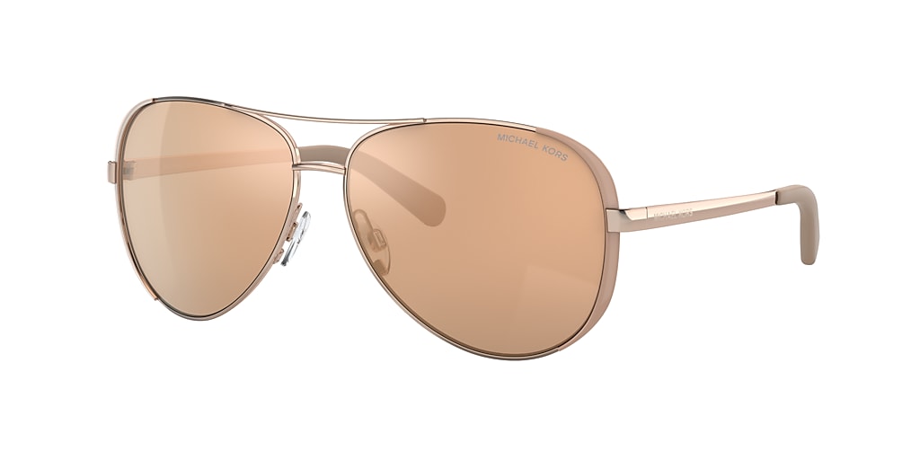 Michael MK5004 CHELSEA 59 Gold Flash & Rose Gold/Taupe Sunglasses | Sunglass Hut USA