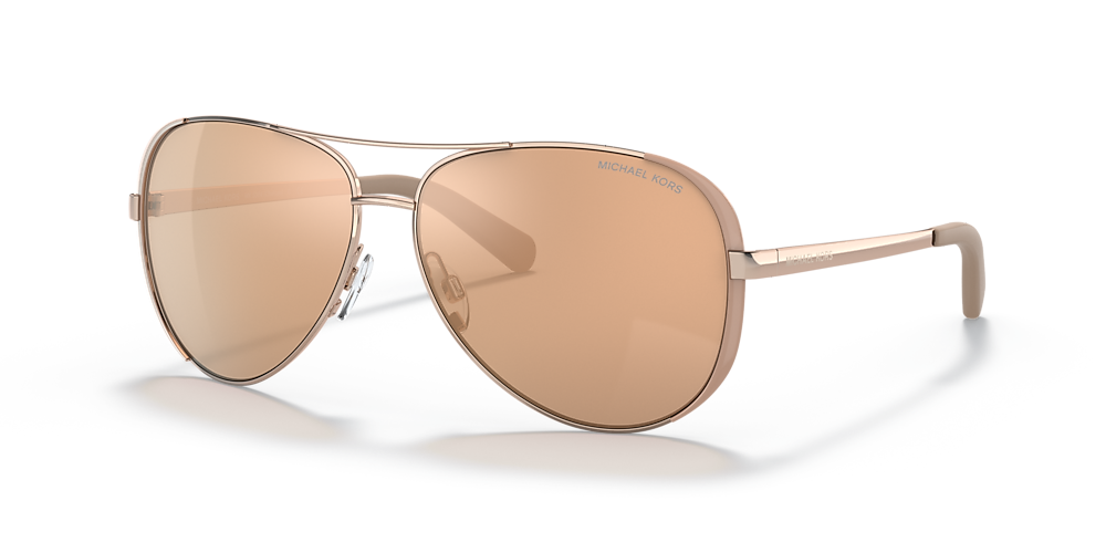 Total 85+ imagen michael kors chelsea aviator style sunglasses rose gold taupe