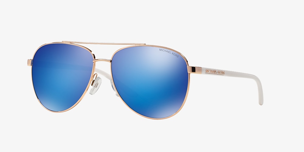 Michael Kors MK5007 Hvar 59 Blue Mirror & Rose Gold/White Sunglasses |  Sunglass Hut Australia