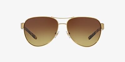 Tory Burch TY6051 60 Brown & Gold Sunglasses | Sunglass Hut USA